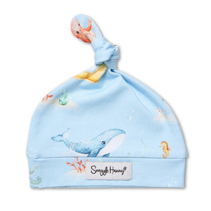 Blue Little Subs Organic Knotted Beanie - Snuggle Hunny