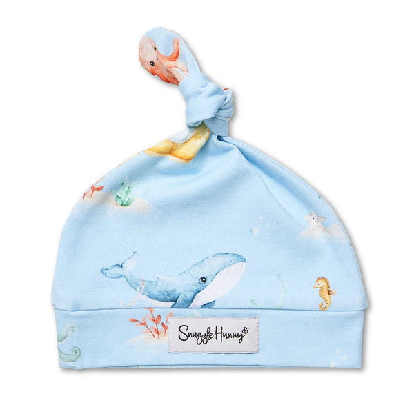 Blue Little Subs Organic Knotted Beanie - Snuggle Hunny
