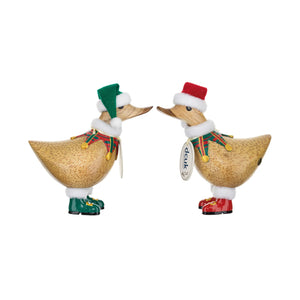 Traditional Wooden Tartan Ducky Elves -DCUK