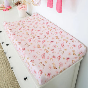 Boots & Bows Organic Bassinet Sheet / Change Pad Cover - Snuggle Hunny