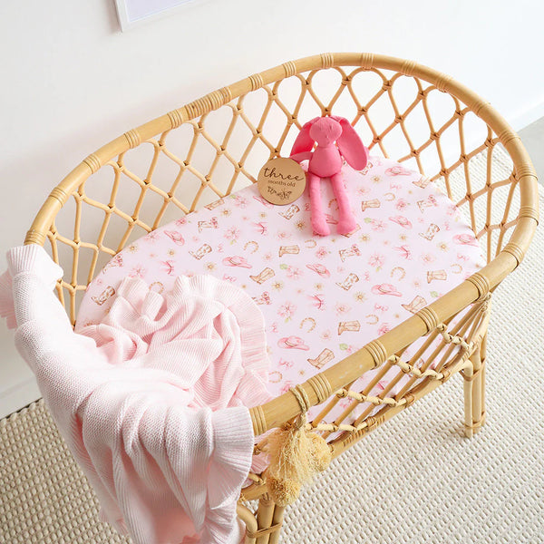Boots & Bows Organic Bassinet Sheet / Change Pad Cover - Snuggle Hunny