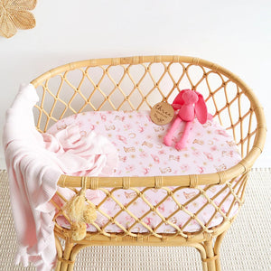 Boots & Bows Organic Bassinet Sheet / Change Pad Cover - Snuggle Hunny