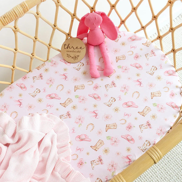 Boots & Bows Organic Bassinet Sheet / Change Pad Cover - Snuggle Hunny
