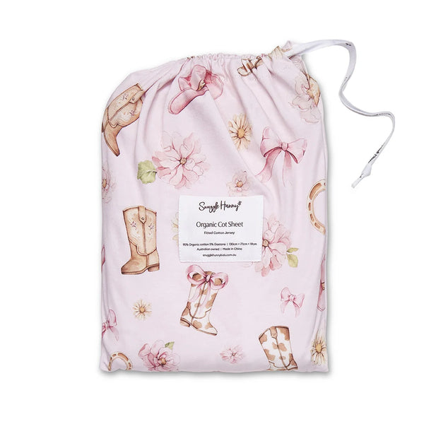 Boots & Bows Organic Fitted Cot Sheet - Snuggle Hunny
