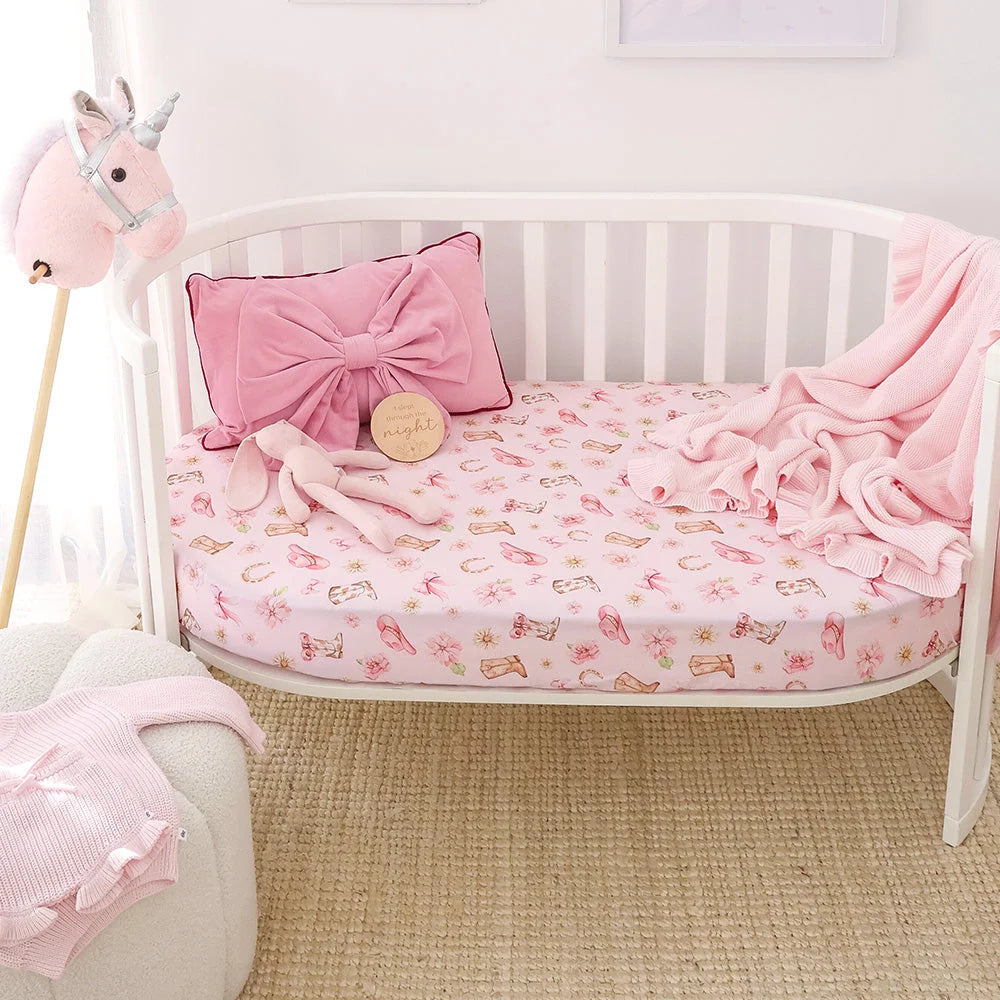Boots & Bows Organic Fitted Cot Sheet - Snuggle Hunny