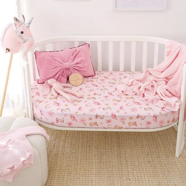 Boots & Bows Organic Fitted Cot Sheet - Snuggle Hunny