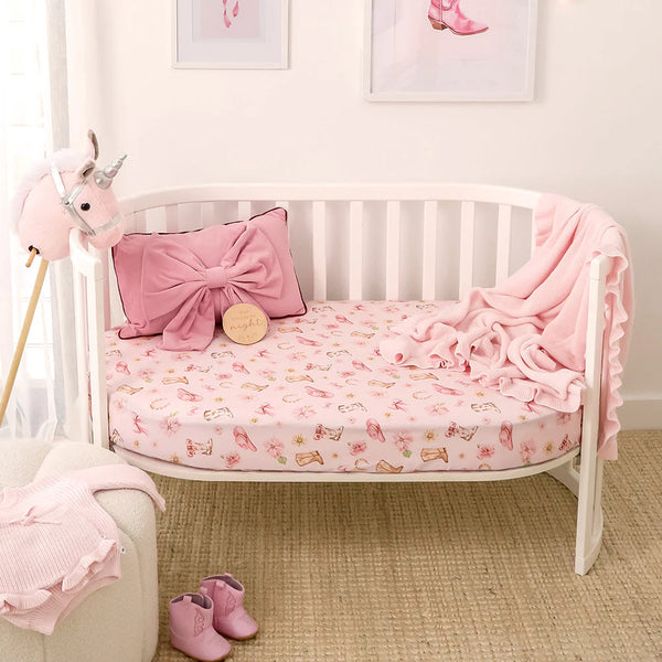 Boots & Bows Organic Fitted Cot Sheet - Snuggle Hunny