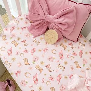 Boots & Bows Organic Fitted Cot Sheet - Snuggle Hunny