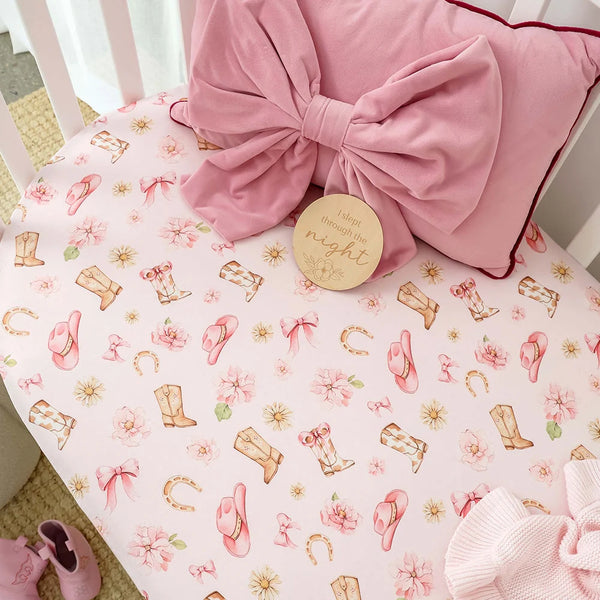 Boots & Bows Organic Fitted Cot Sheet - Snuggle Hunny