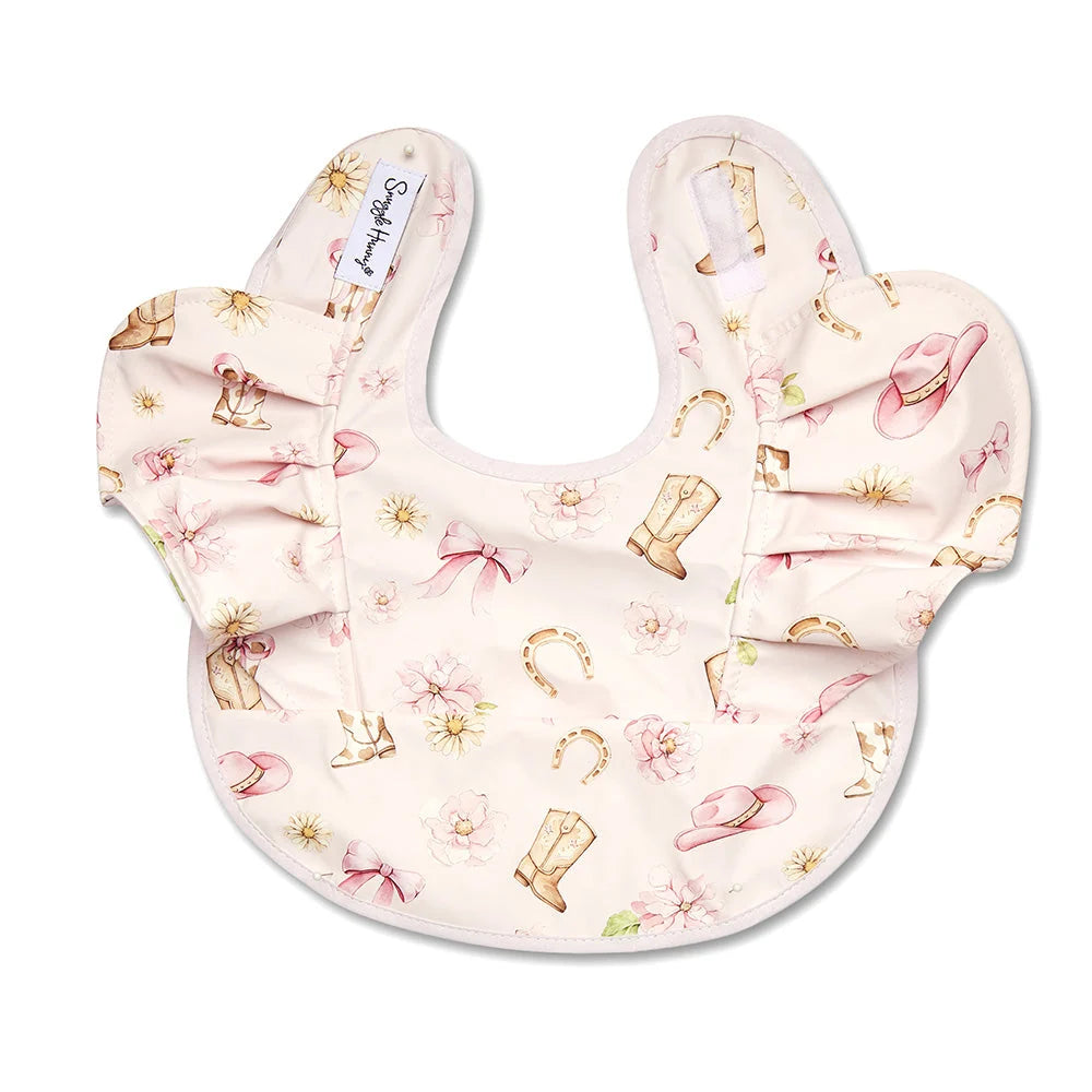Boots & Bows Frill Snuggle Bib - Snuggle Hunny