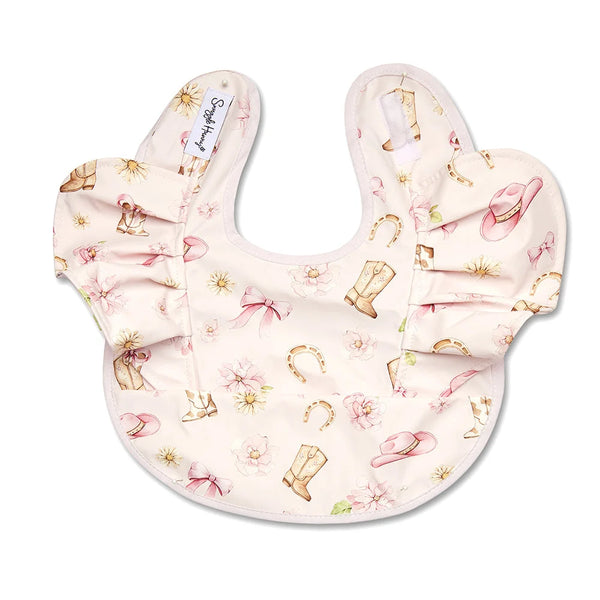Boots & Bows Frill Snuggle Bib - Snuggle Hunny