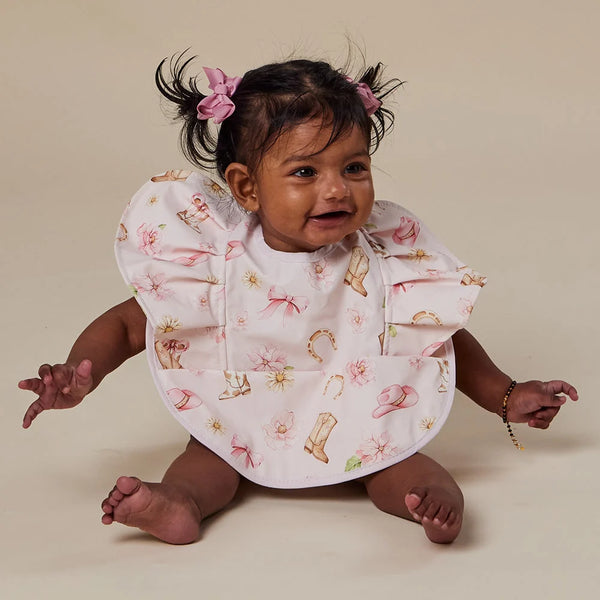 Boots & Bows Frill Snuggle Bib - Snuggle Hunny