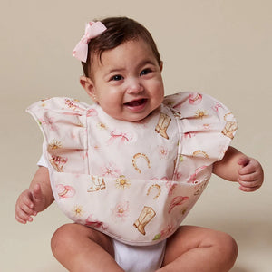 Boots & Bows Frill Snuggle Bib - Snuggle Hunny