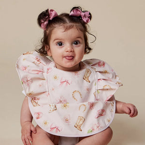 Boots & Bows Frill Snuggle Bib - Snuggle Hunny