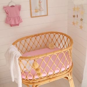 Bubblegum Organic Bassinet Sheet / Change Pad Cover - Snuggle Hunny
