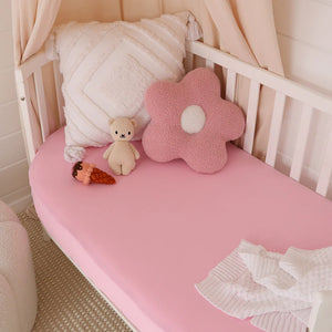 Bubblegum Organic Fitted Cot Sheet - Snuggle Hunny