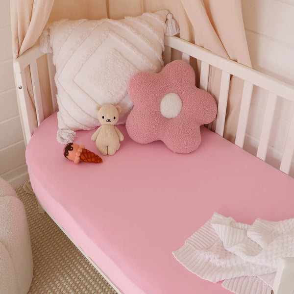 Bubblegum Organic Fitted Cot Sheet - Snuggle Hunny