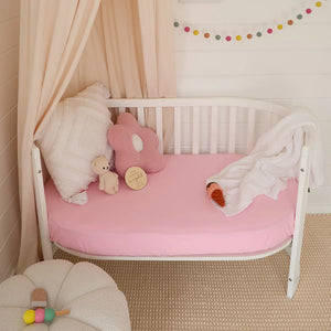 Bubblegum Organic Fitted Cot Sheet - Snuggle Hunny