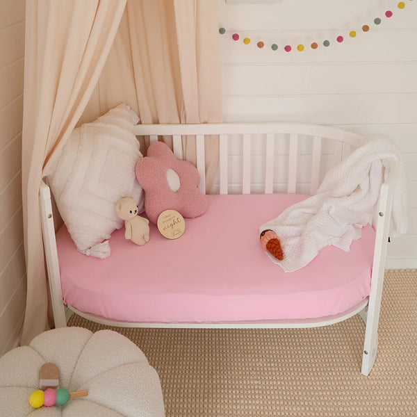 Bubblegum Organic Fitted Cot Sheet - Snuggle Hunny
