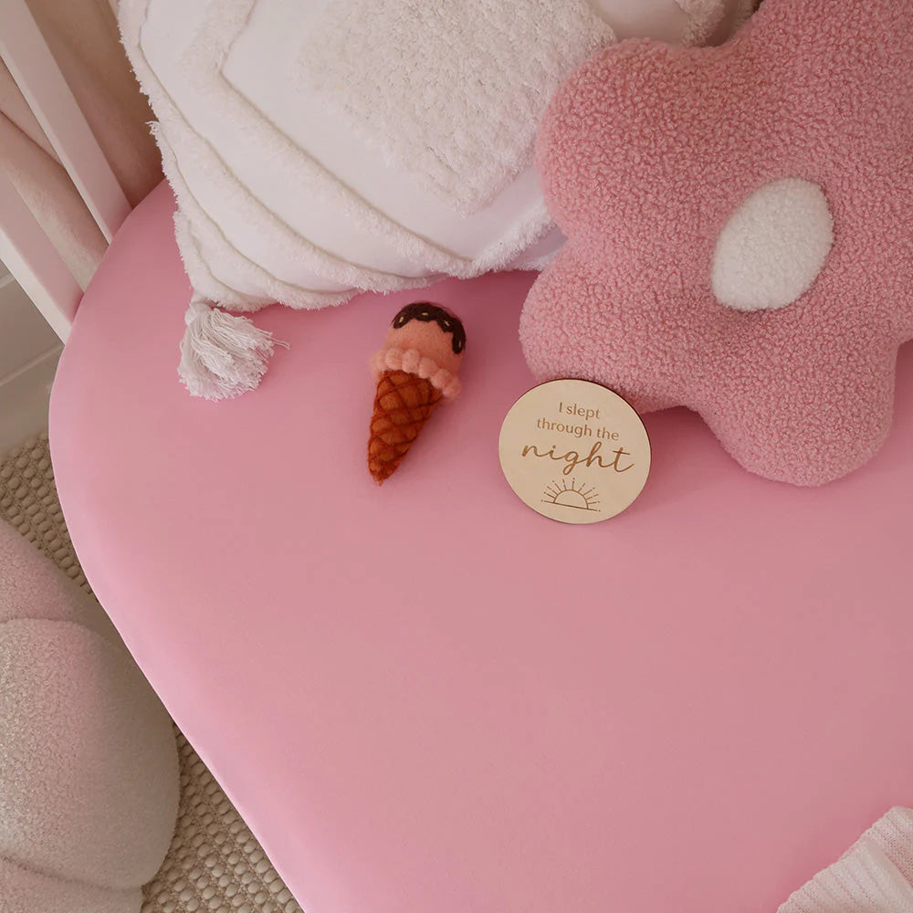 Bubblegum Organic Fitted Cot Sheet - Snuggle Hunny