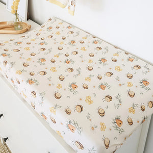 Bumblebees Organic Bassinet Sheet / Change Pad Cover - Snuggle Hunny