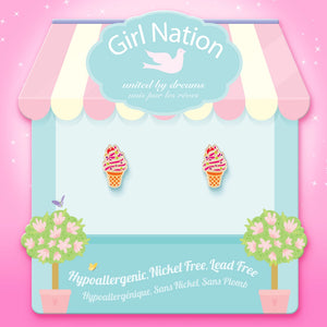 Soft Serve Swirl Cutie Stud Earrings - Girl Nation DISCOUNTED