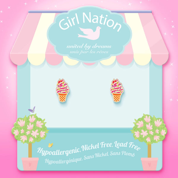 Soft Serve Swirl Cutie Stud Earrings - Girl Nation DISCOUNTED