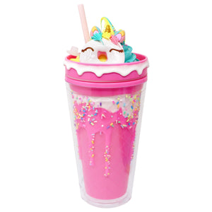 Unicorn Donut Drinking Cup - Pink Poppy