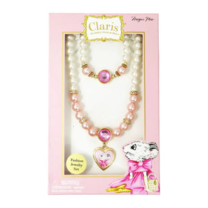 Claris Necklace and Bracelet Set - Pink Poppy