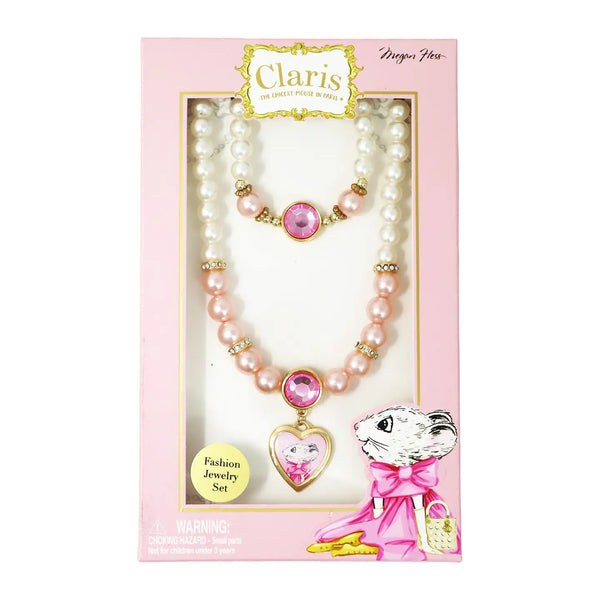 Claris Necklace and Bracelet Set - Pink Poppy