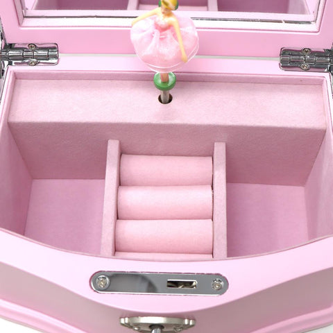 Wooden Ballerina Luxury Musical Jewellery Box - Pink Poppy