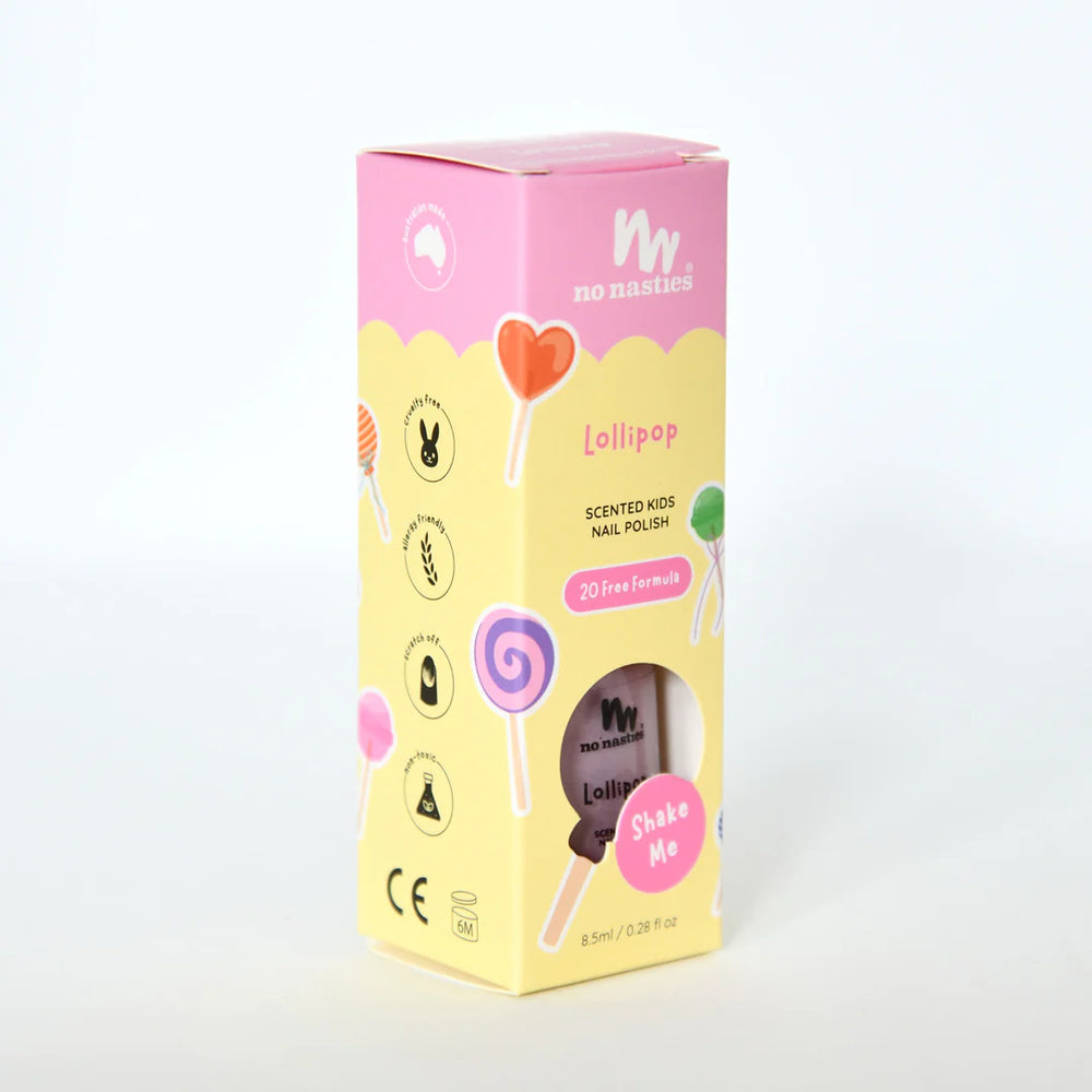 Toxin Free Scented Kids Polish Lollipop - Candy Ice Pink - No Nasties