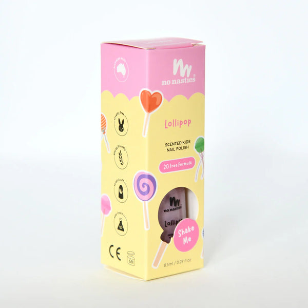 Toxin Free Scented Kids Polish Lollipop - Candy Ice Pink - No Nasties