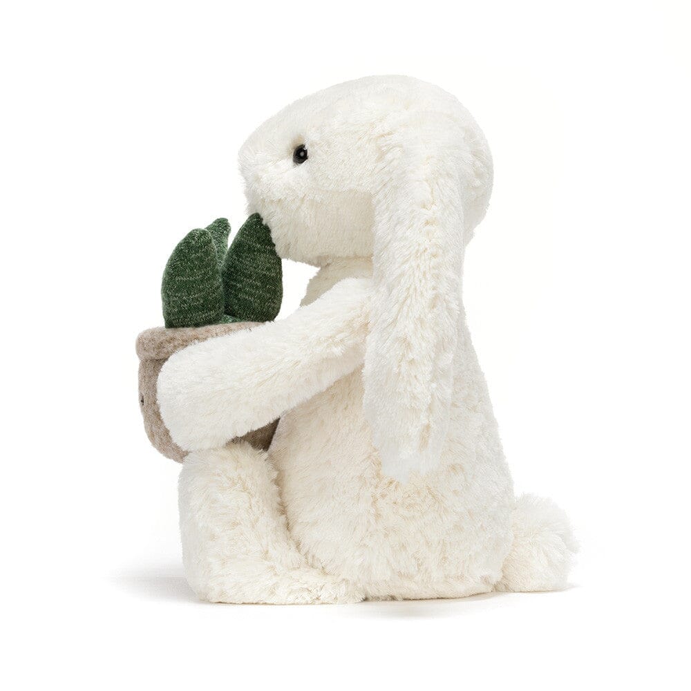 Bashful Cream Bunny with Plant - Jellycat