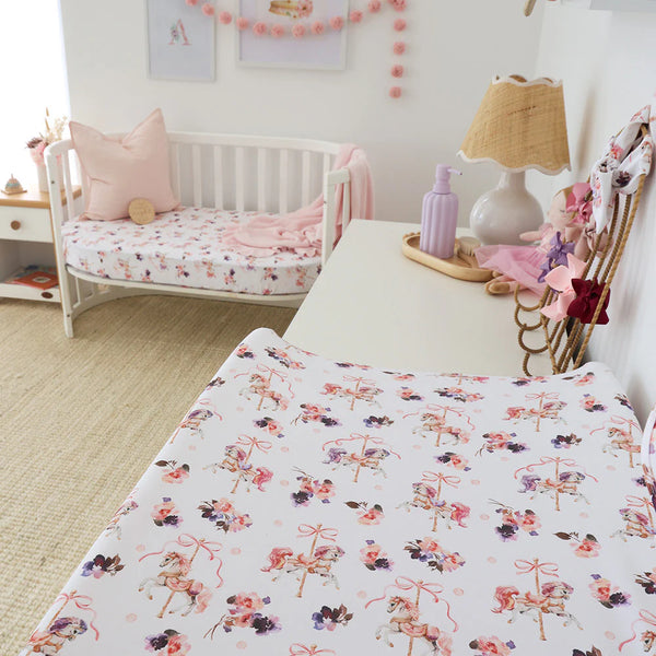 Carousel Organic Bassinet Sheet / Change Pad Cover - Snuggle Hunny