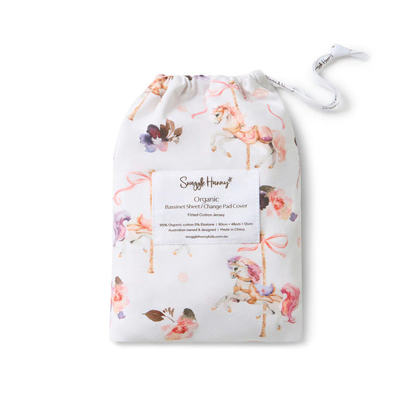 Carousel Organic Bassinet Sheet / Change Pad Cover - Snuggle Hunny