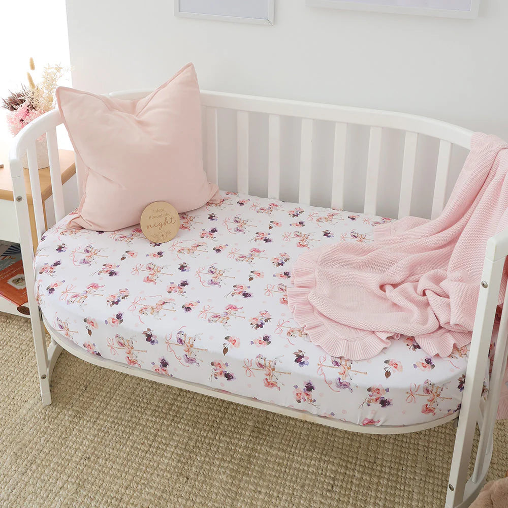 Carousel Organic Fitted Cot Sheet - Snuggle Hunny