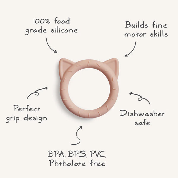 Cat Teether - Stone - Mushie