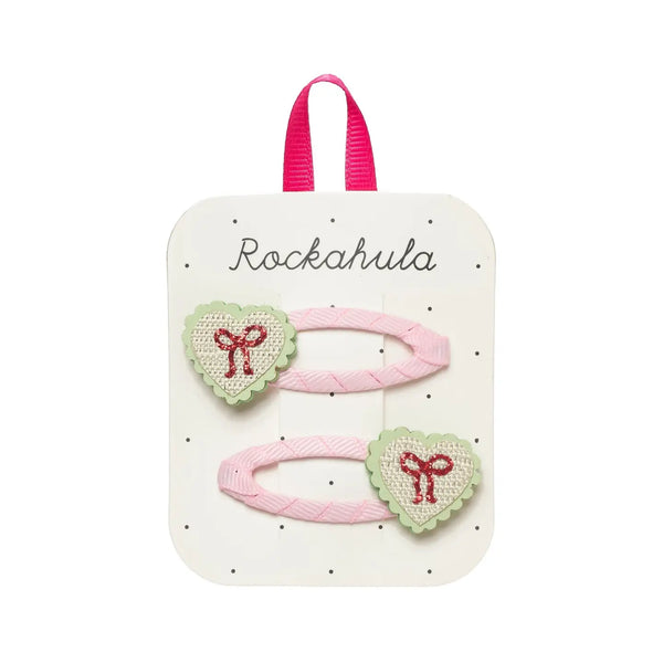 Sweet Heart Bow Clips - Rockahula Kids