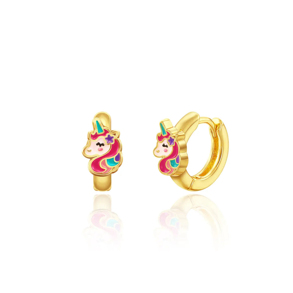 Unicorn Earlets | 18K Gold Plated Girls Huggie Earrings - Girl Nation