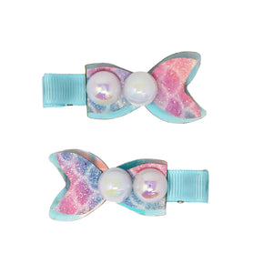 Pearl Mermaid Tail Hair Clip - Pink Poppy