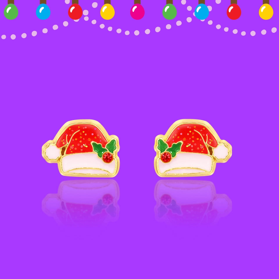 Merry Santa Hat | Cutie Stud Earrings - Girl Nation