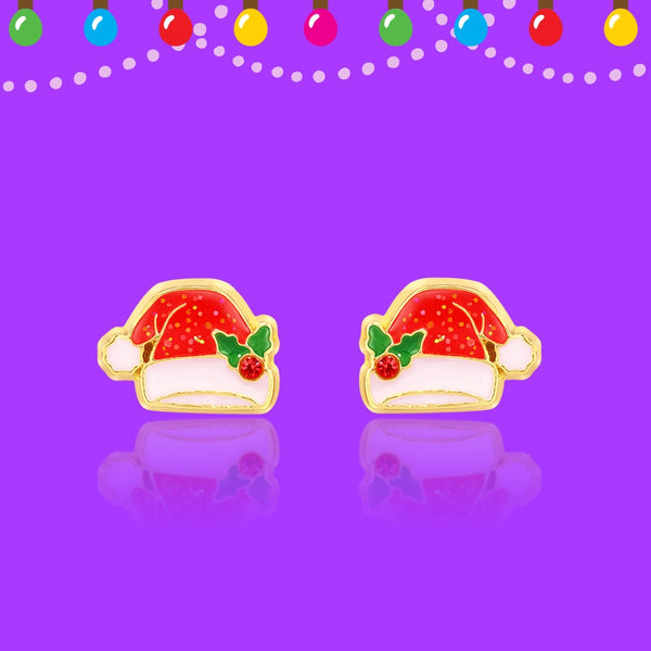 Merry Santa Hat | Cutie Stud Earrings - Girl Nation