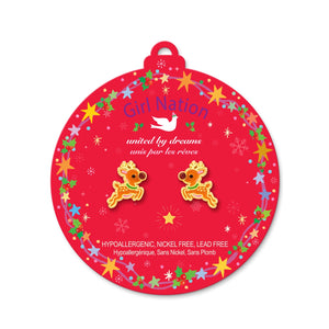 Dashing Reindeer | Cutie Stud Earrings - Girl Nation