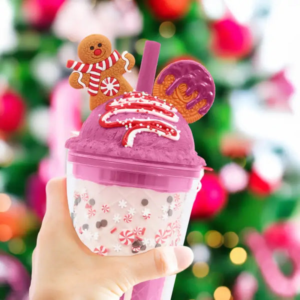 Christmas Gingerbread Pink Sorbet Sipper - Splosh