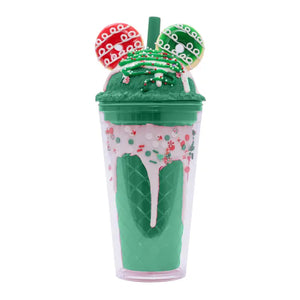 Christmas Donut Green Sorbet Sipper - Splosh