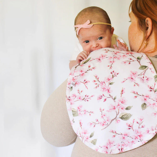 Cherry Blossom Organic Cotton Burp Cloth - Snuggle Hunny