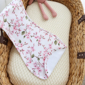 Cherry Blossom Organic Cotton Burp Cloth - Snuggle Hunny