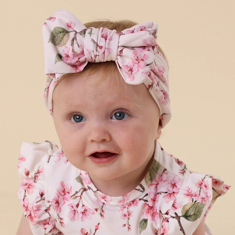 Cherry Blossom Organic Oversized Bow - Snuggle Hunny