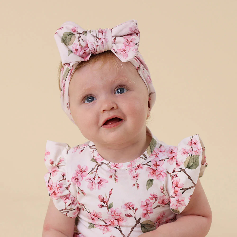 Cherry Blossom Organic Oversized Bow - Snuggle Hunny